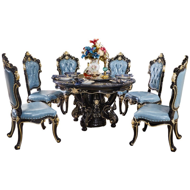 Starlight Luxury Euro Style Fancy Dining Table with Chairs7